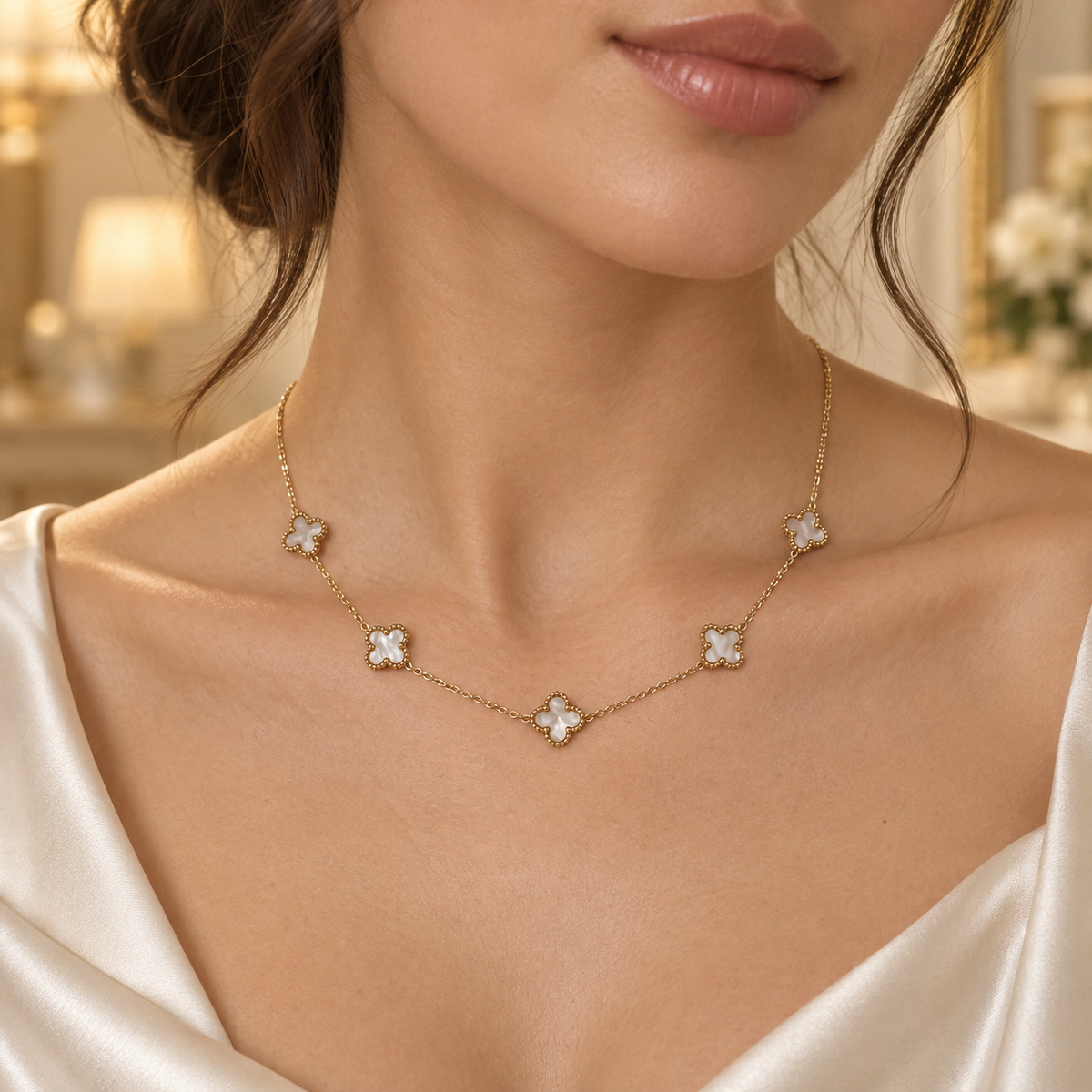 Stainless small five Clover Necklace