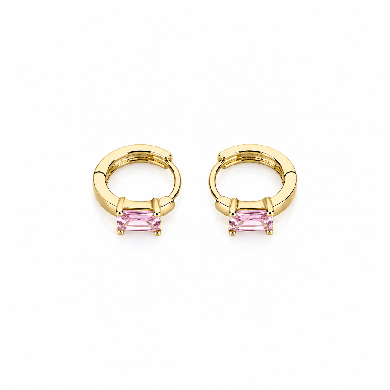 Gemstone Glow Huggie Hoop Earrings