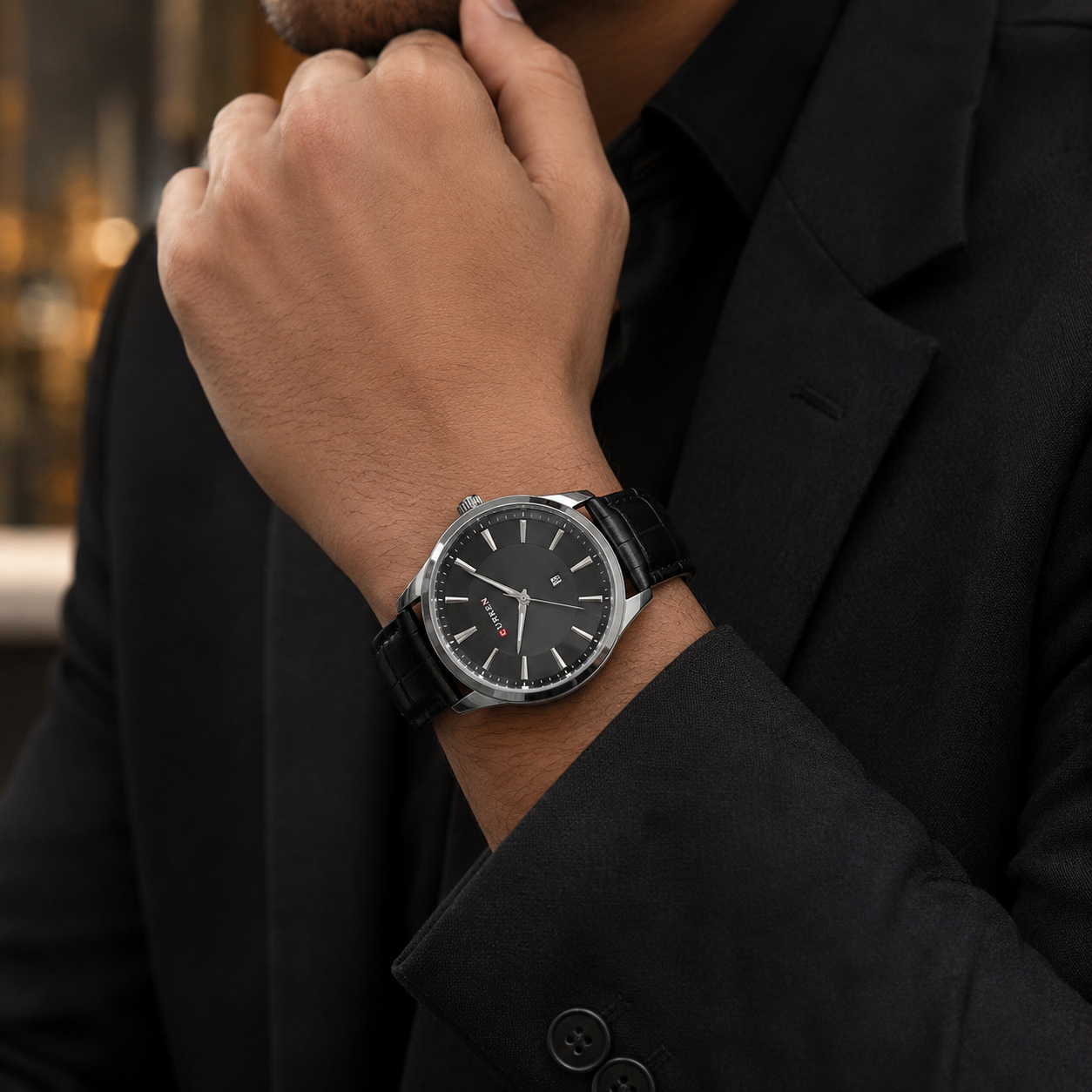 Curren Men’s Classic Leather-Strap Watch