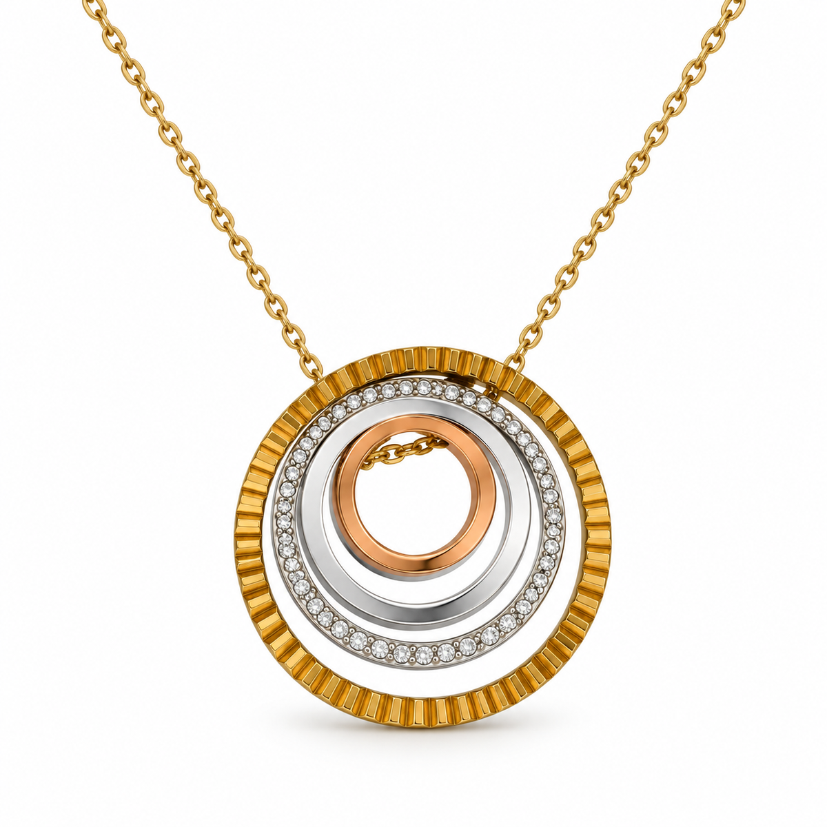 Triple Harmony Circle Necklace
