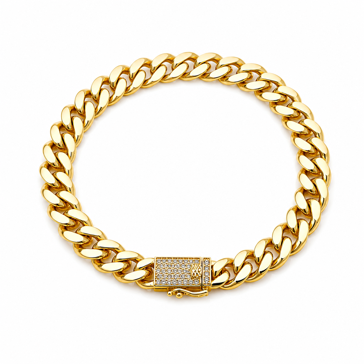 Luxe Cuban Link Bracelet with Pave-Set Lock Clasp ✨