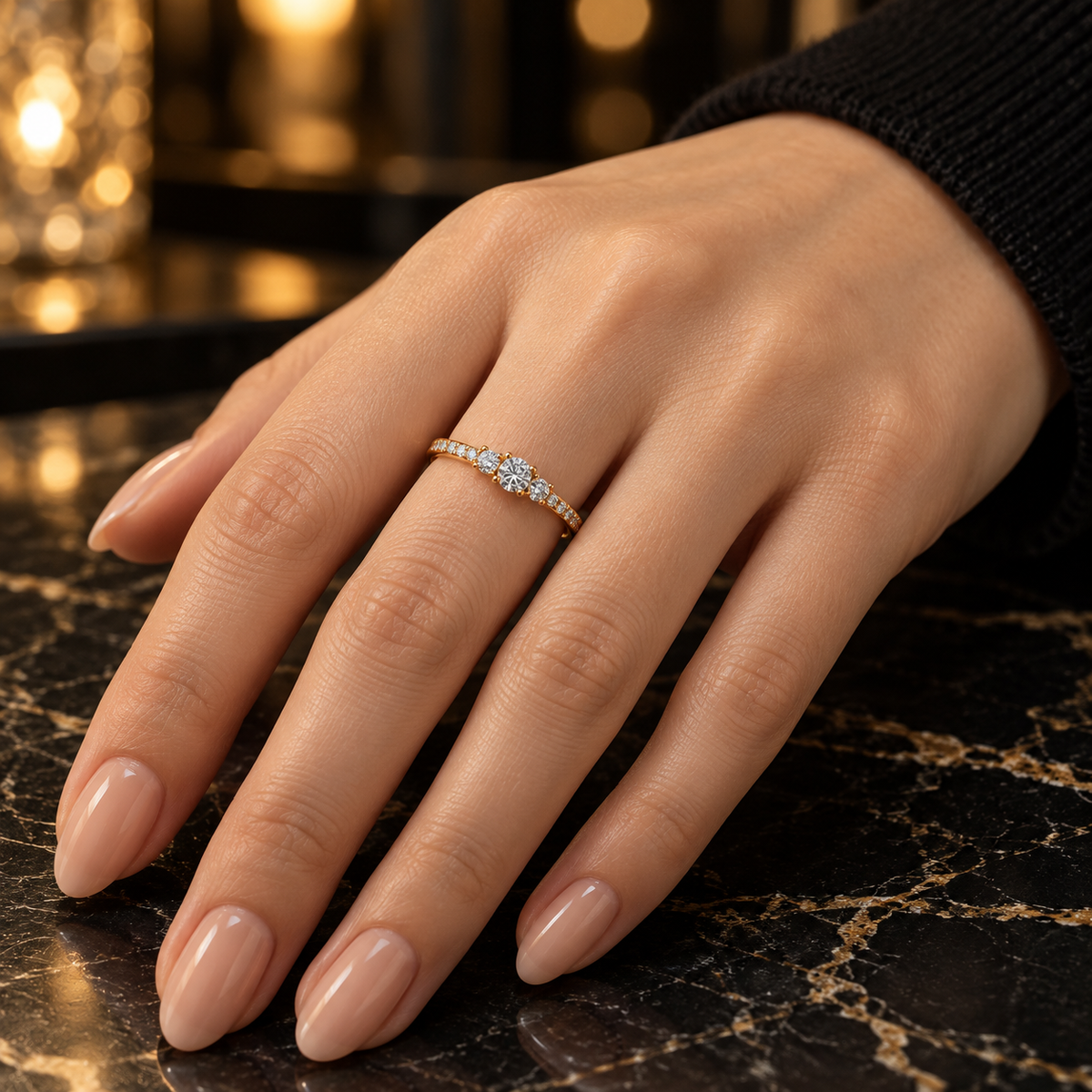 Celeste thin Sparkle Ring – Gold & Silver Duo