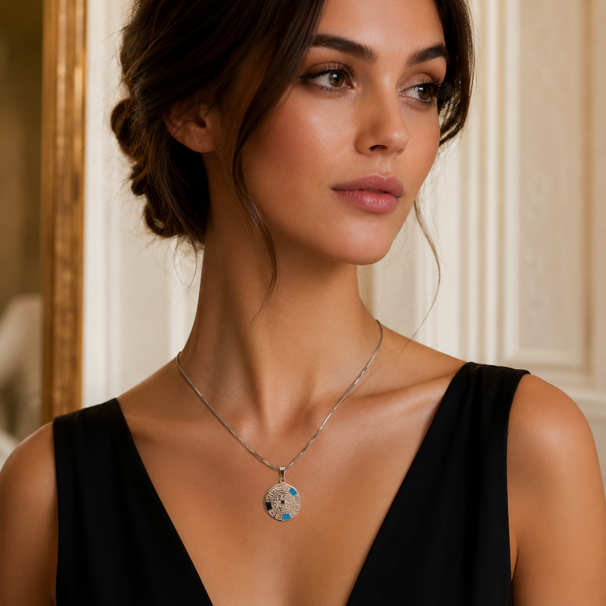 Stainless steel egyptian eye necklace