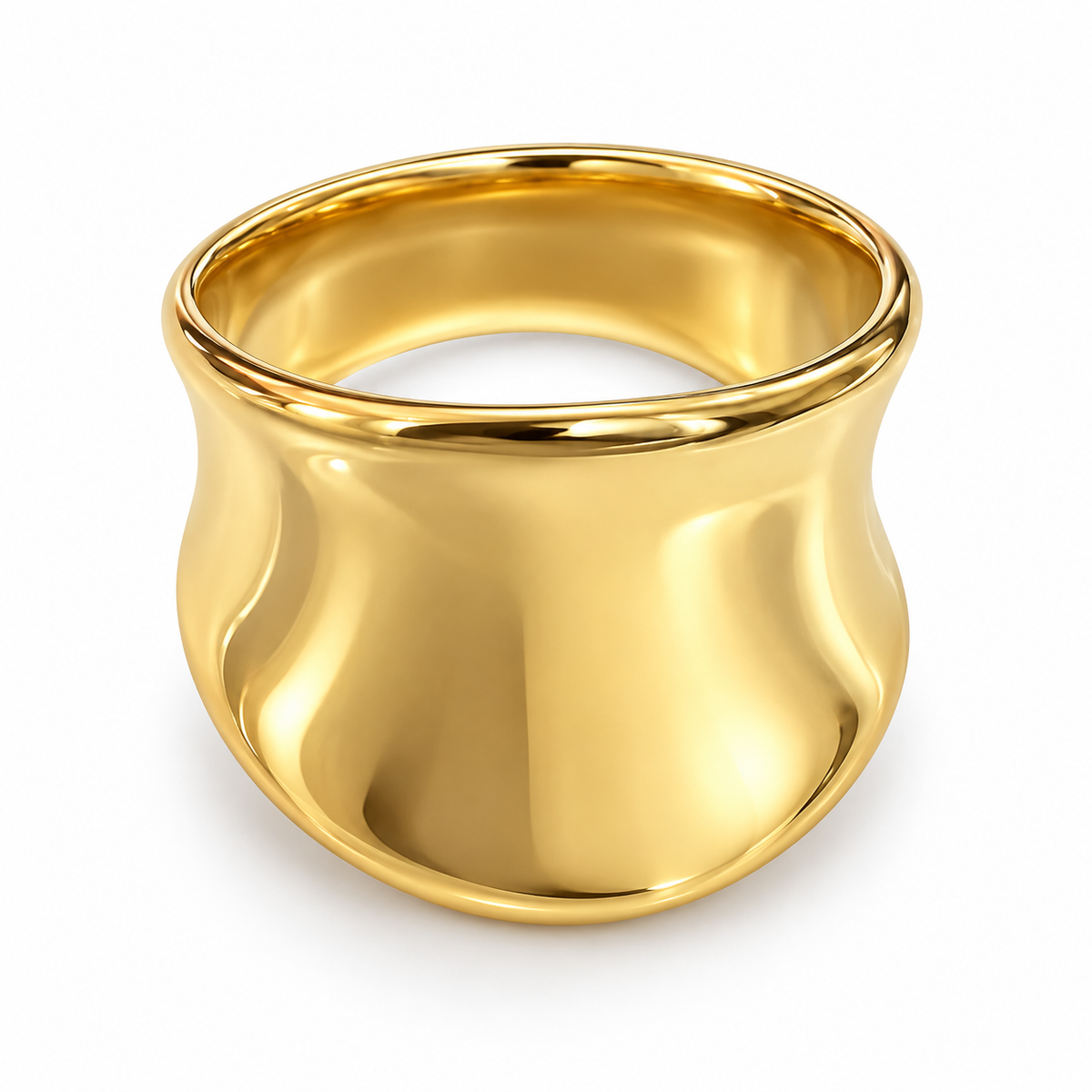 Bold Sculpted Dome Ring – Gold Elegance