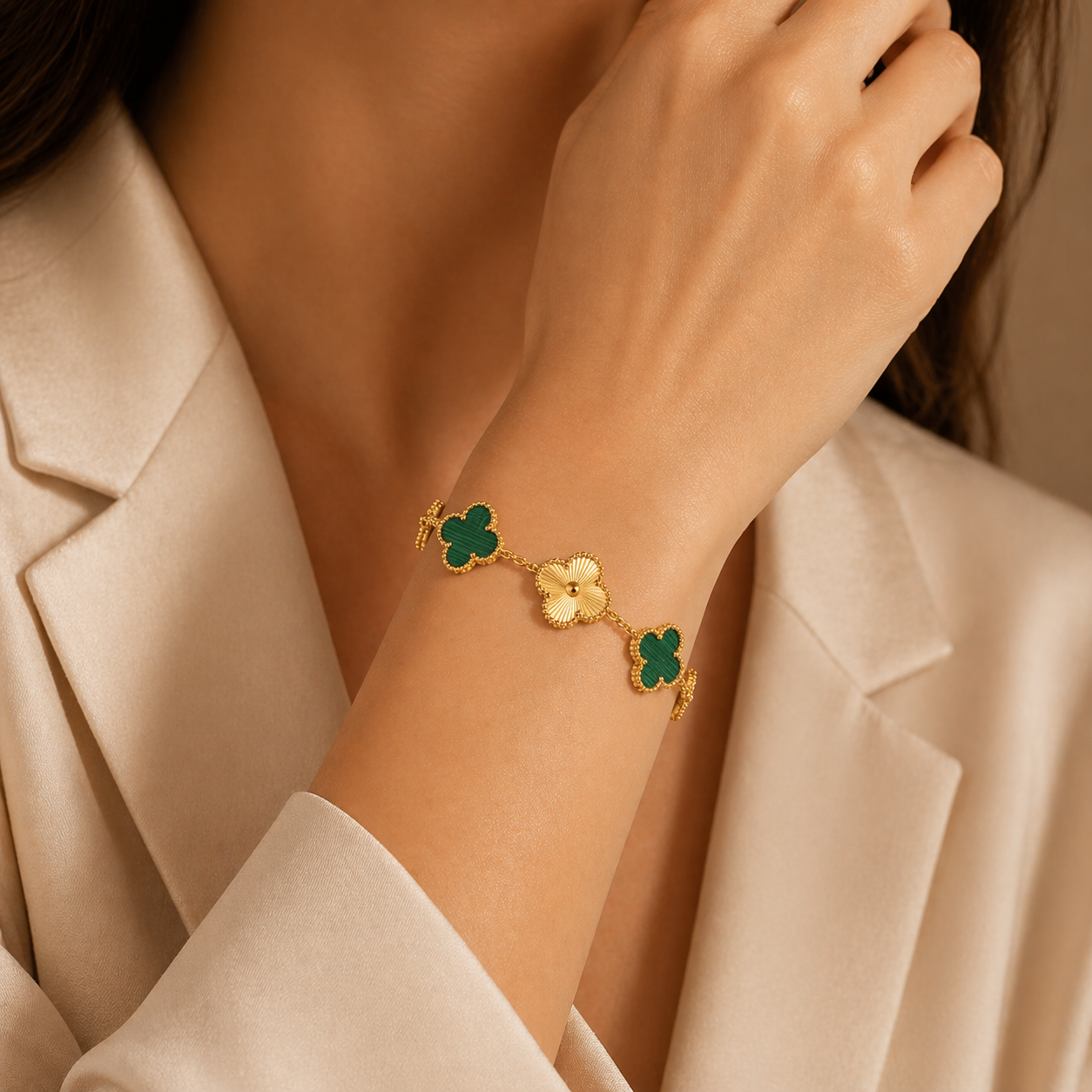Vip vancleef hybrid Bracelet – 18K Gold-Plated & Colorful Charm Variants