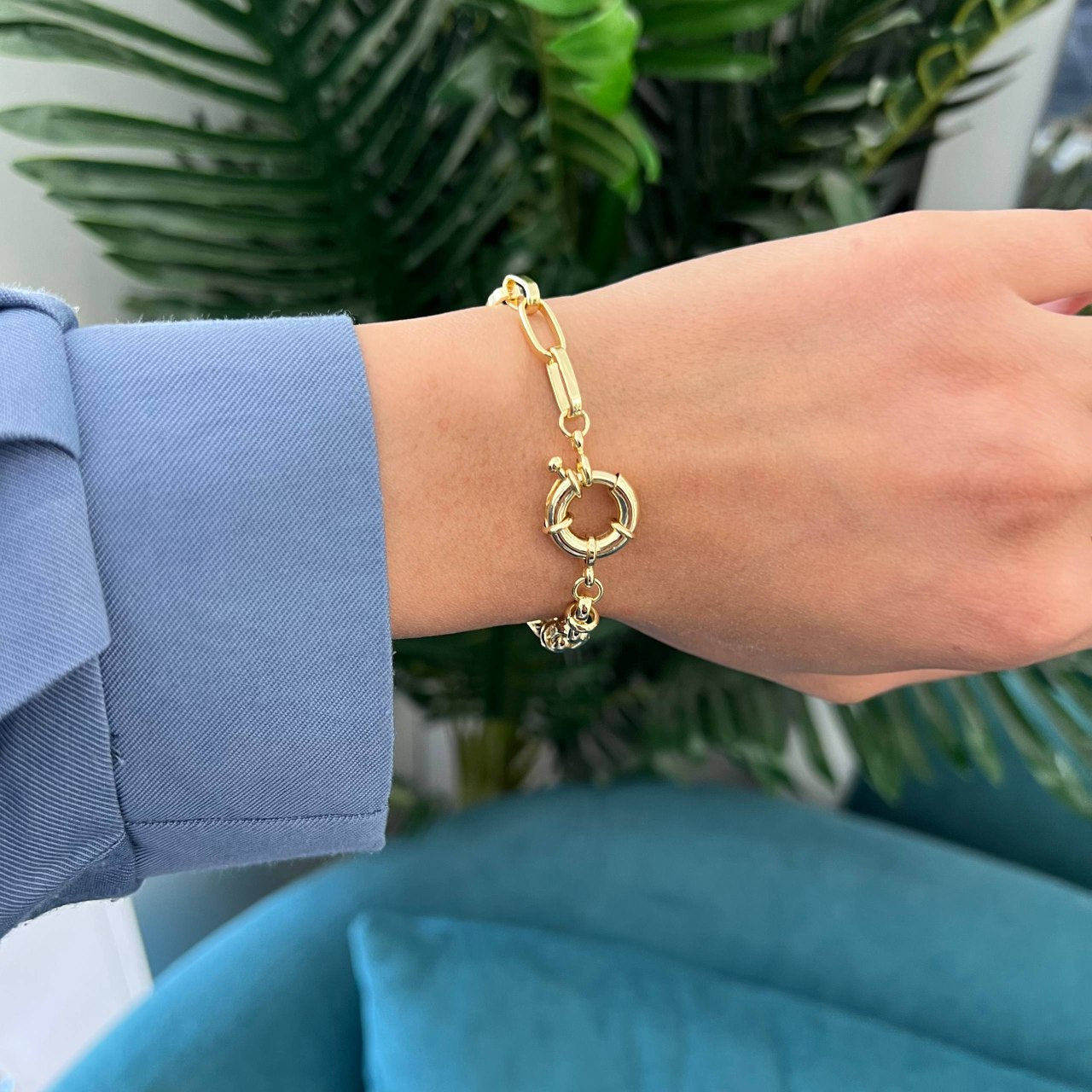 “Golden Orbit” 18K Gold-Plated Bracelet