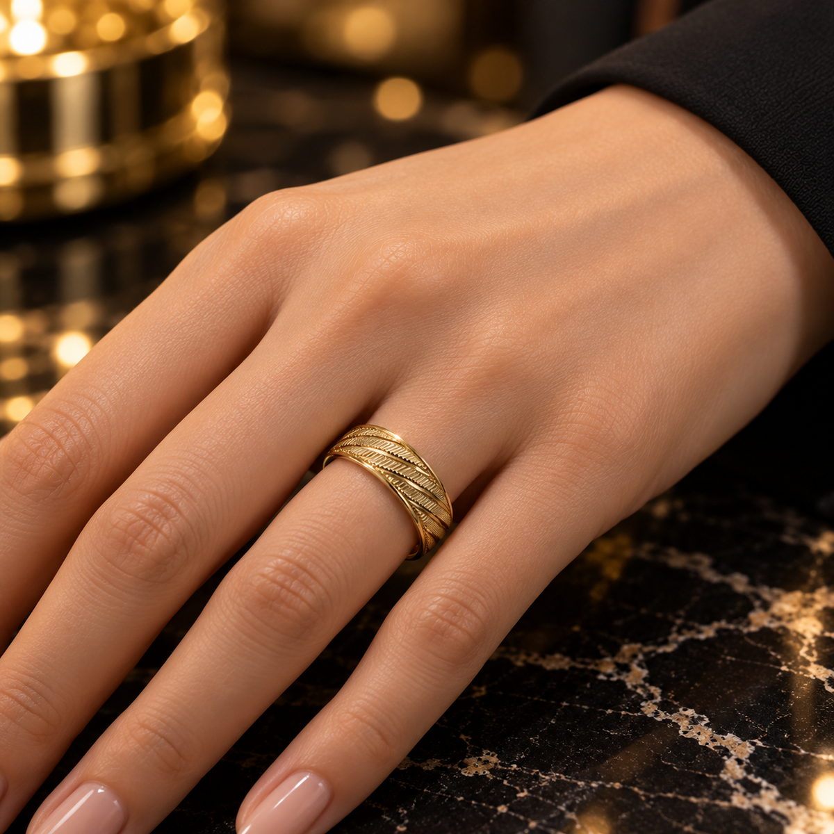wedding ring Twist Texture Ring – Gold