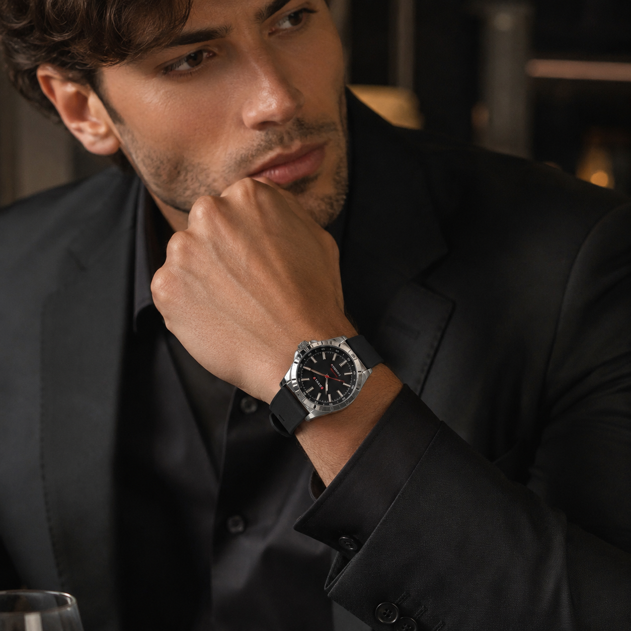 Curren Men’s Rubber Strap Watch
