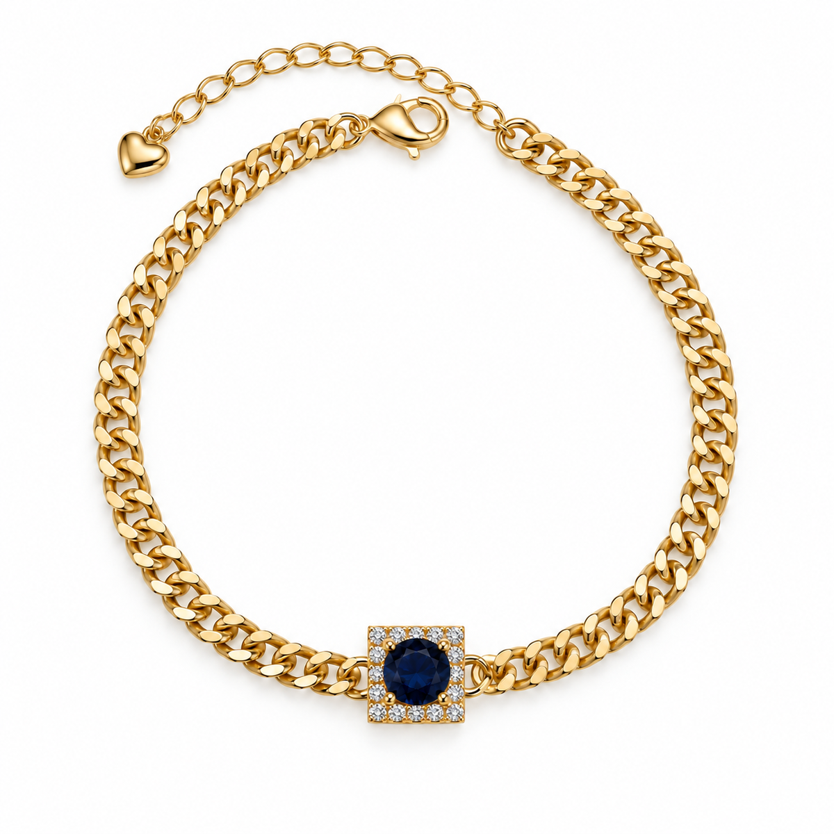 Square Gem Curb Chain Bracelet ✨