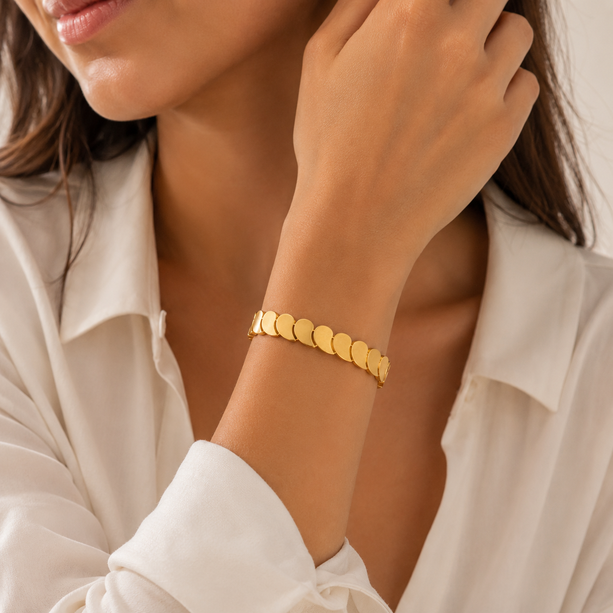 Gold Disc Link Bracelet – Modern Minimalist Chain Design