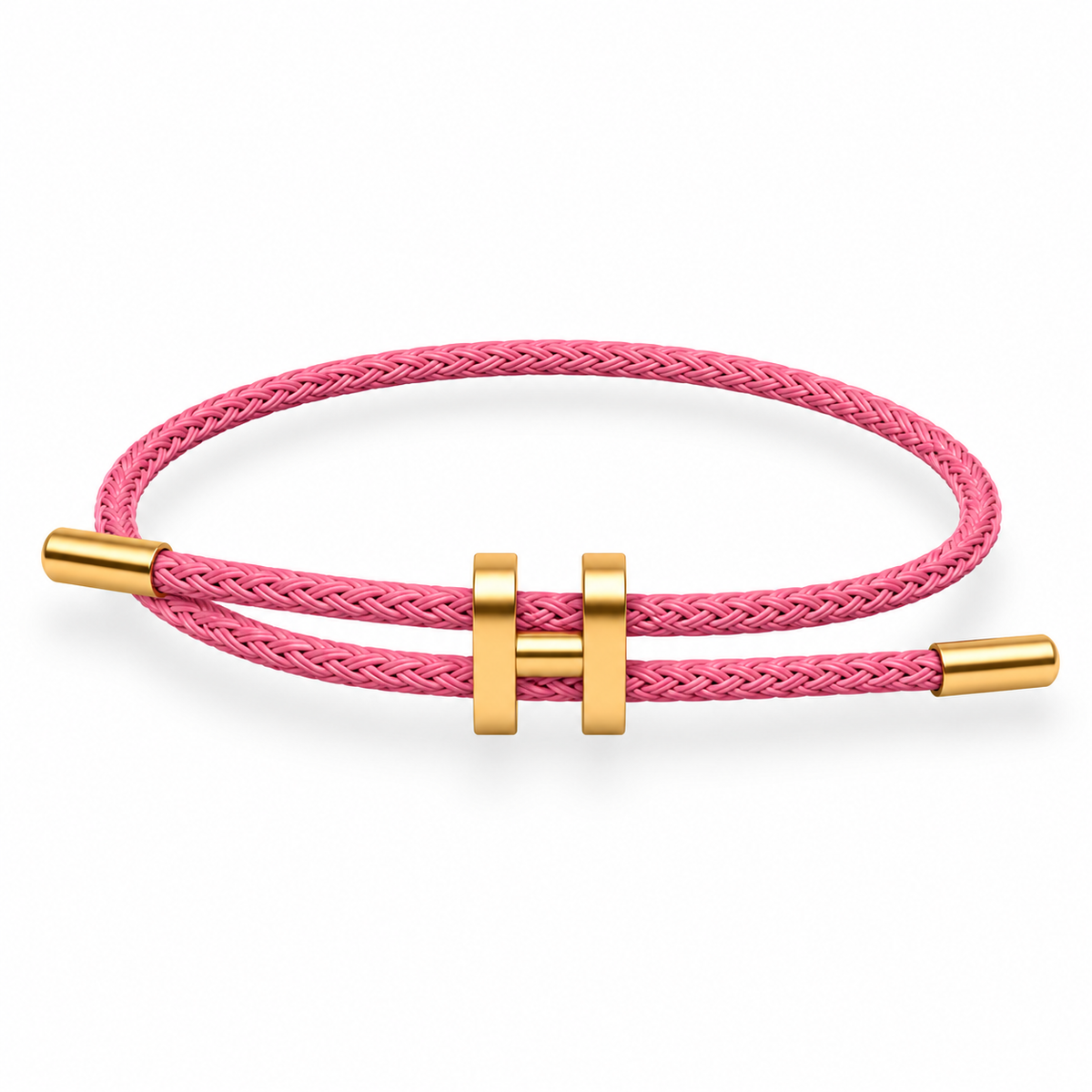 H Bracelet with Gold Interlock Clasp