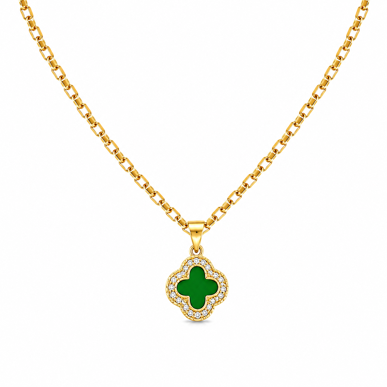 Vancleef Green Clover Pendant Necklace