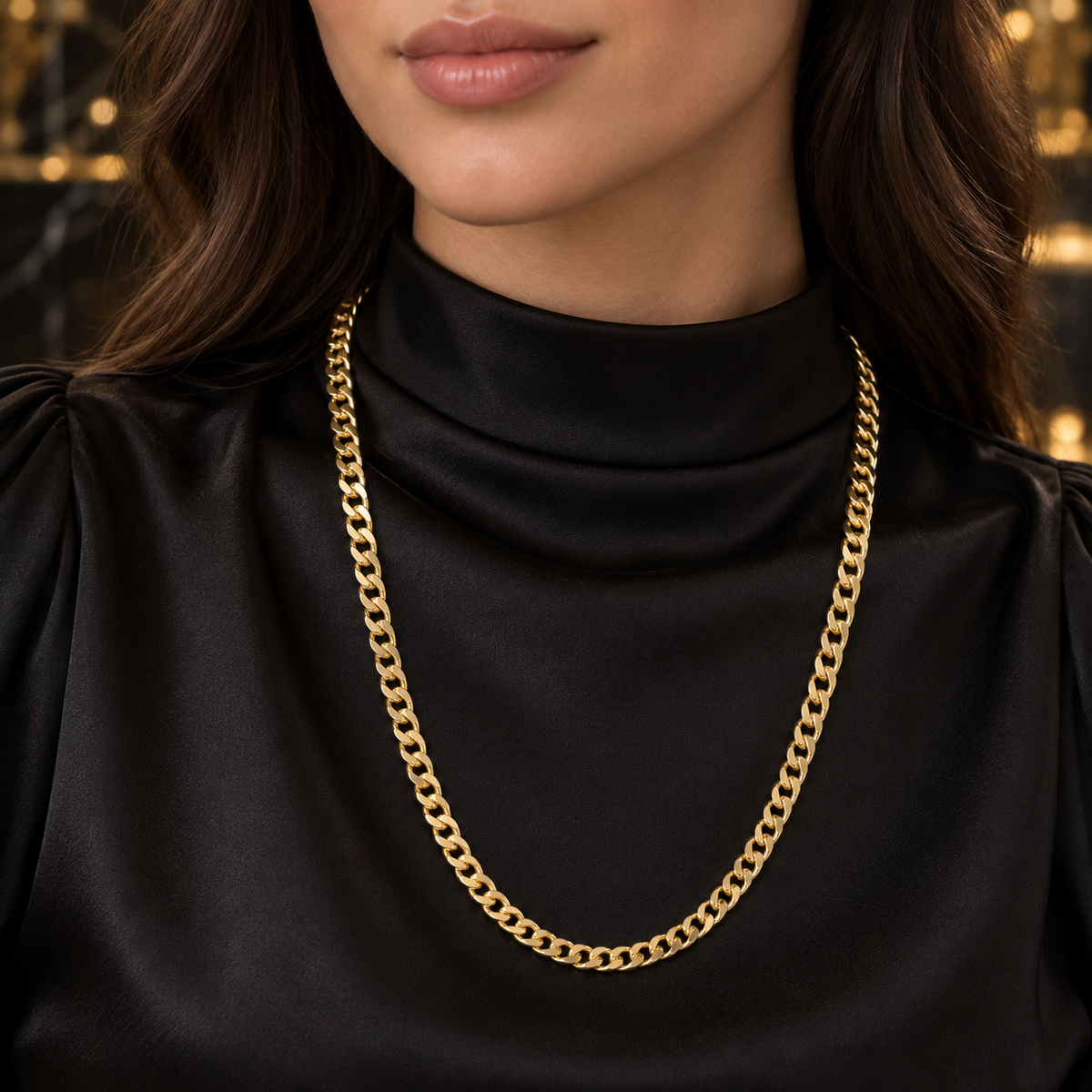 Curb Chain Necklace – Classic Golden Shine