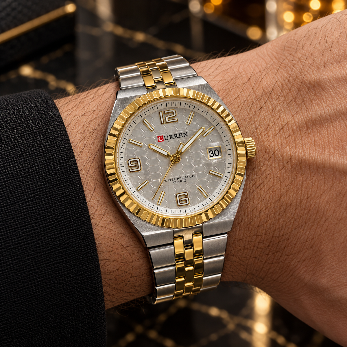 Curren Men’s Two-Tone Fluted Bezel Watch(man)