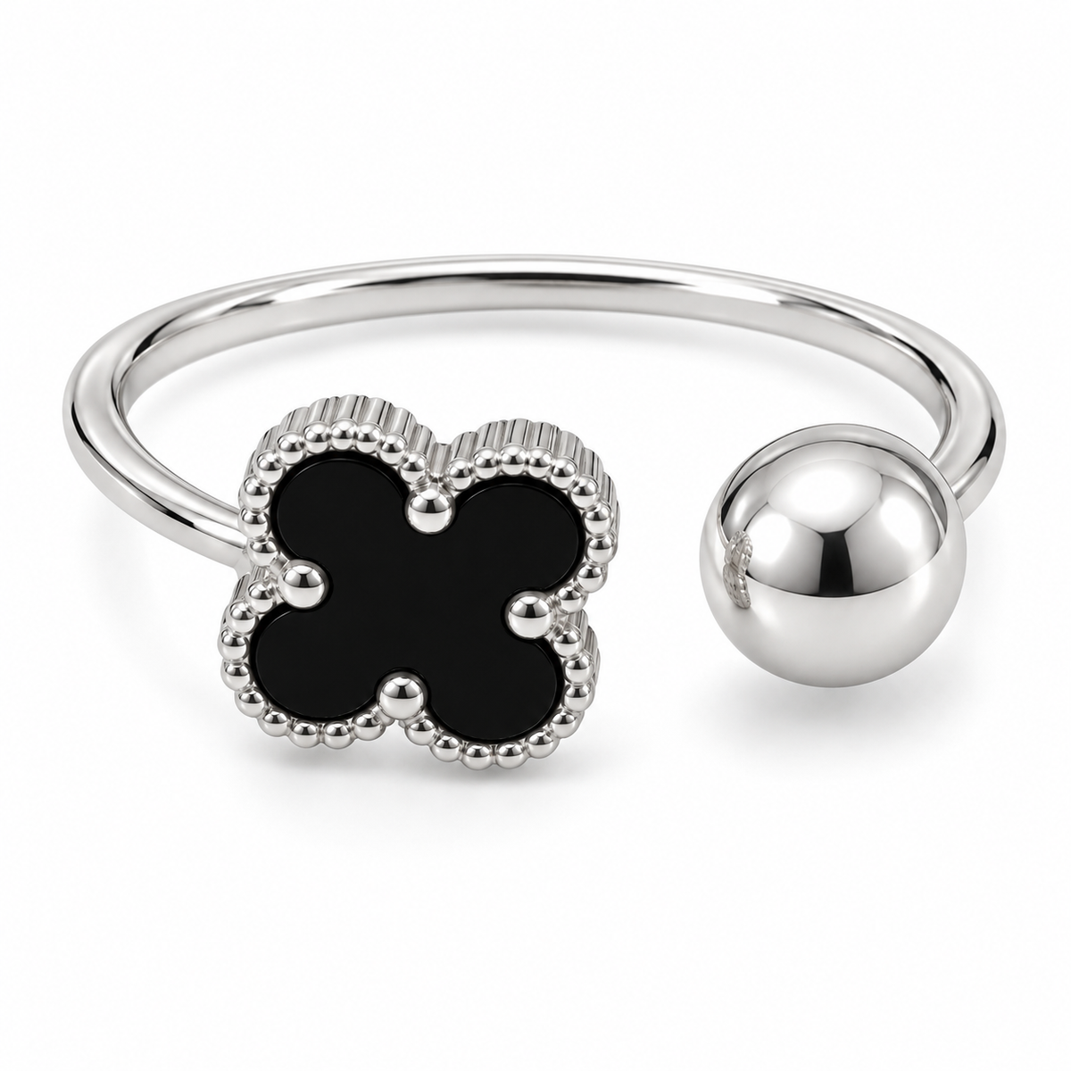Golden Ball Clover Ring – Radiate Grace & Light