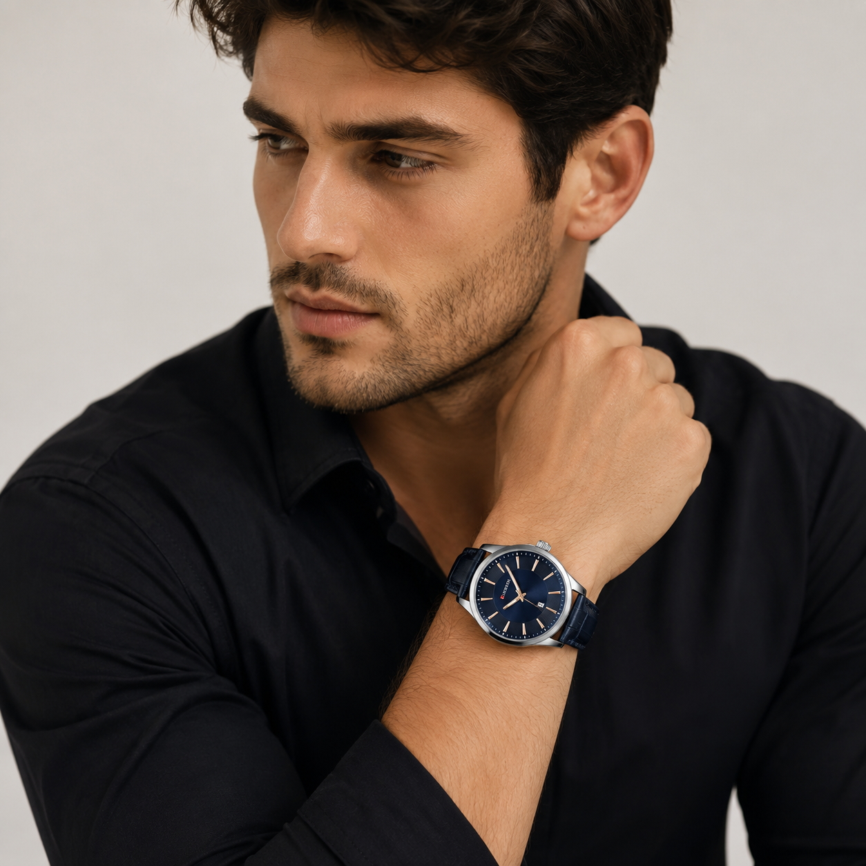 ⌚ Curren Classic Leather Watch – Available in 3 Elegant Colors