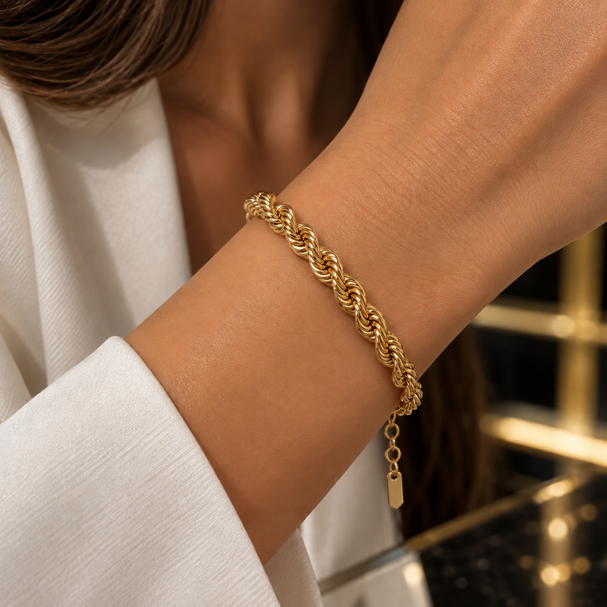 Women’s Braided twisted Rope Chain Bracelet (17cm)