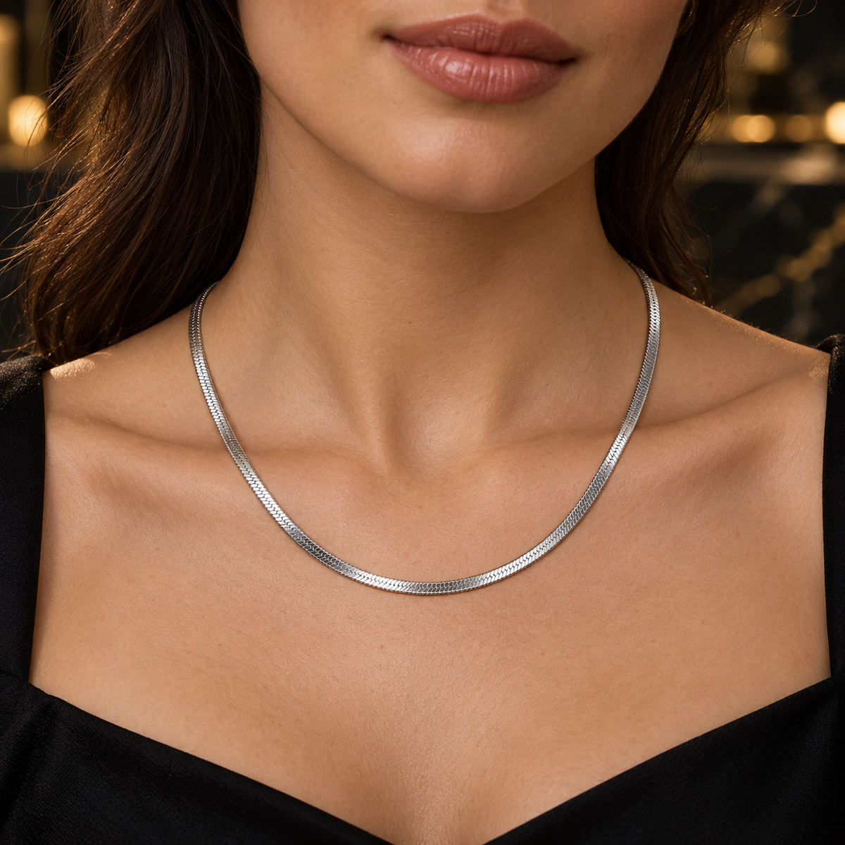 S.steel Sleek Snake Chain Necklace(5mm/45cm)