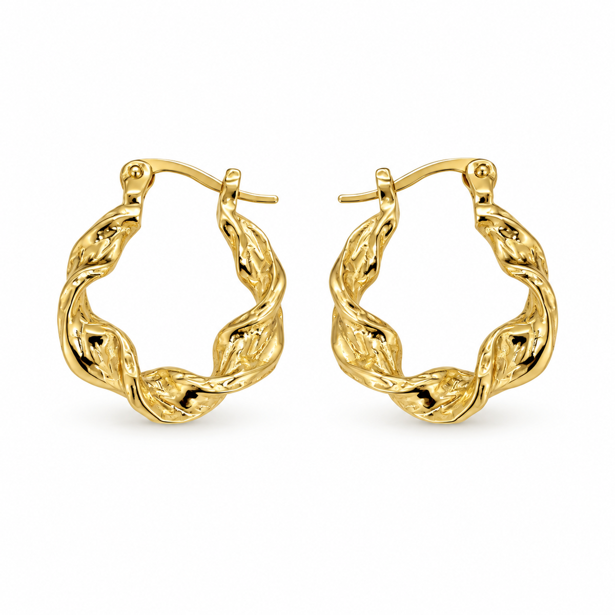 Sculpted Twist Hoop Earrings