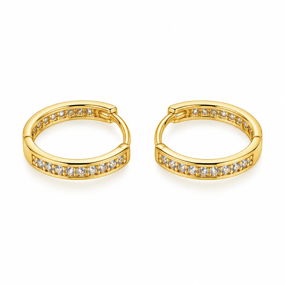 Crystal Gold Hoop Earrings