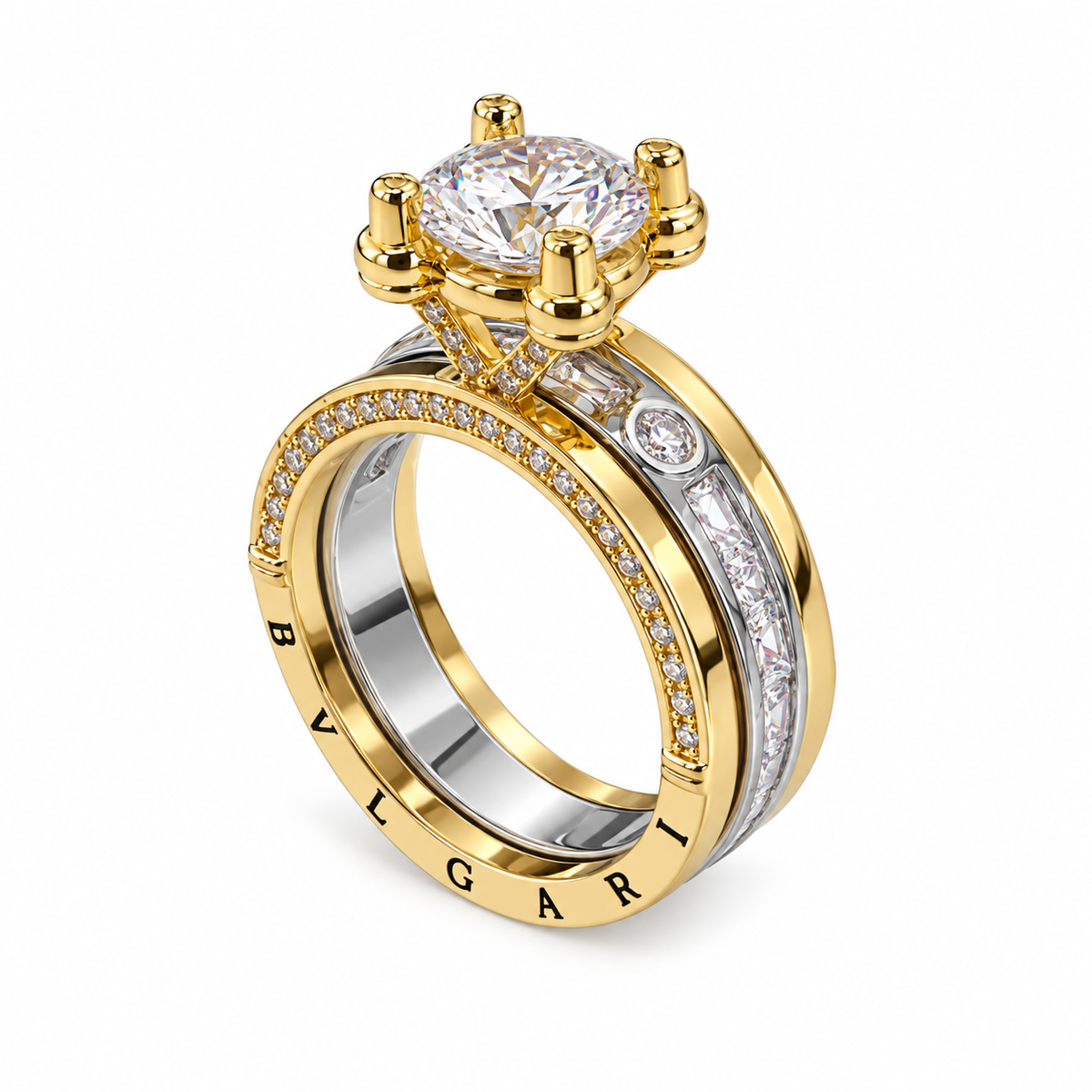 Dual-Band twins Ring – Gold & Silver