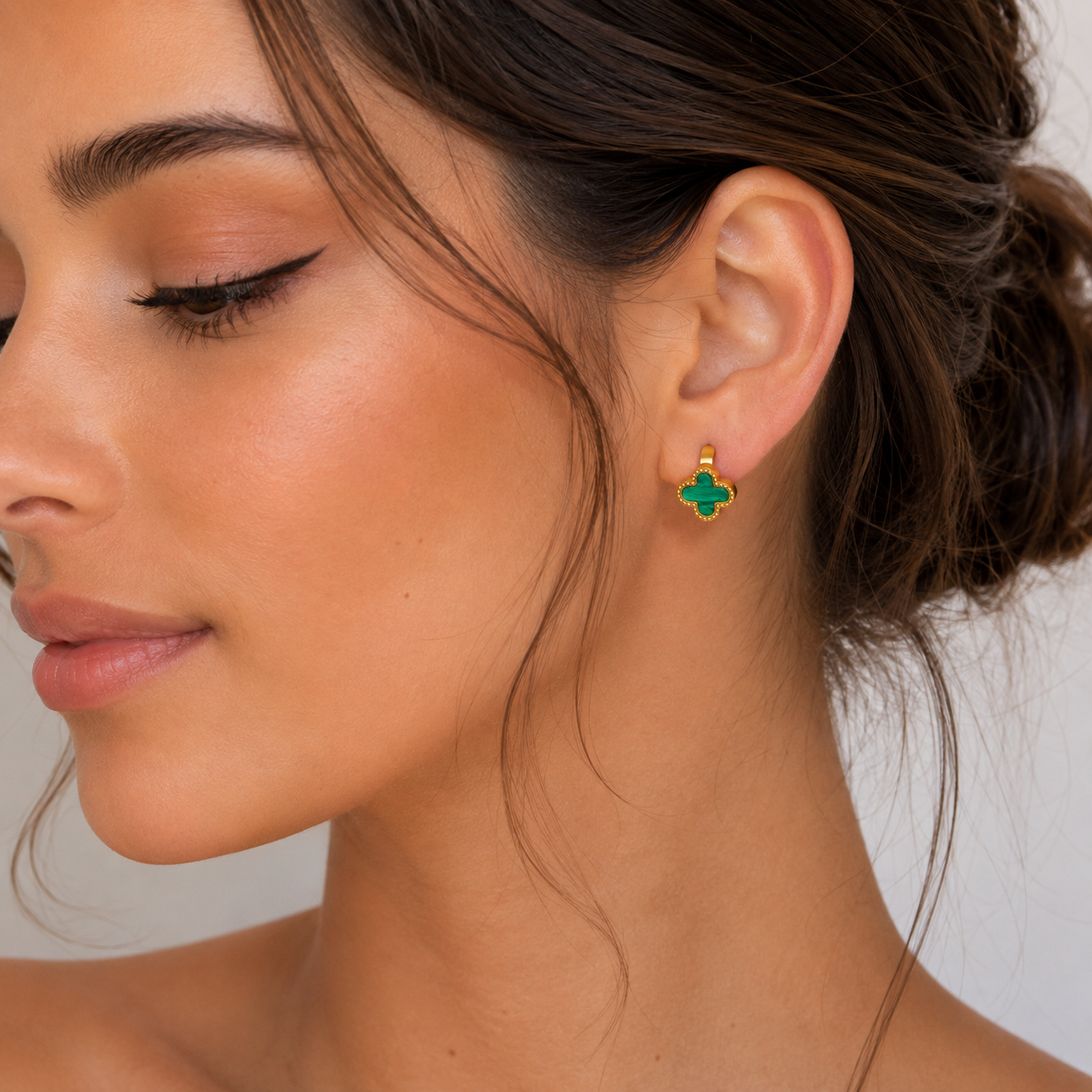 green clover ring earrings