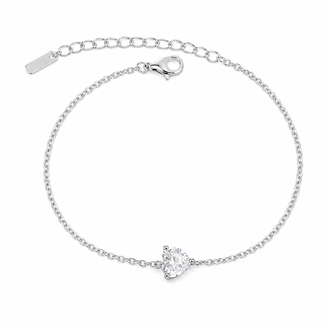 silver 925 Mini heart Crystal Bracelet