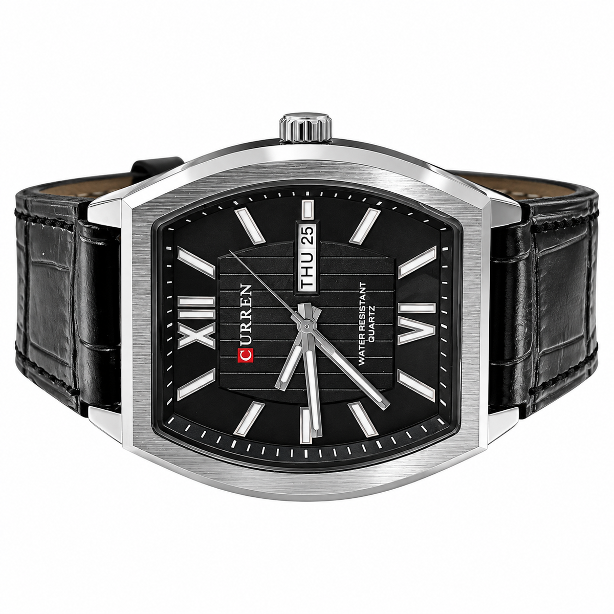 Leather Curren Men’s Barrel Case Watch(man)