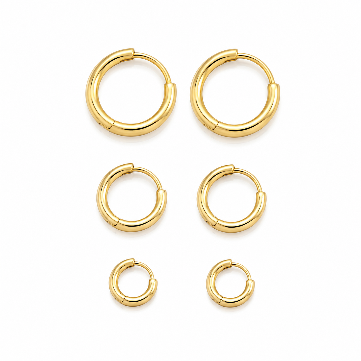 Big Classic Gold Huggie Earrings Set – Everyday Essentials ✨