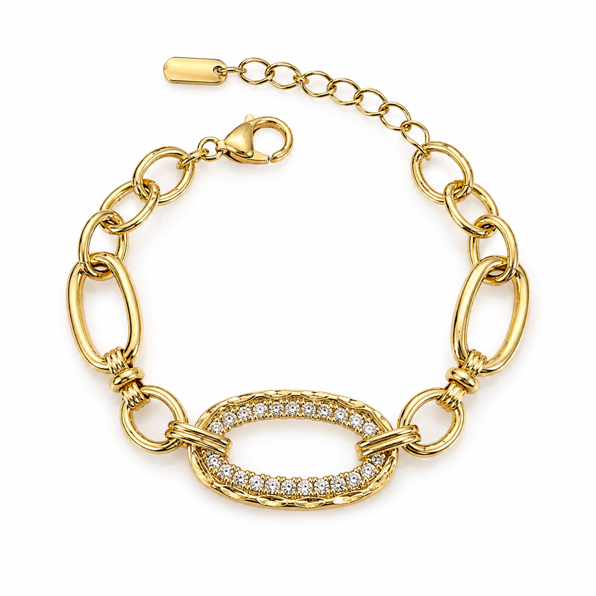 Crystal Oval Statement Bracelet