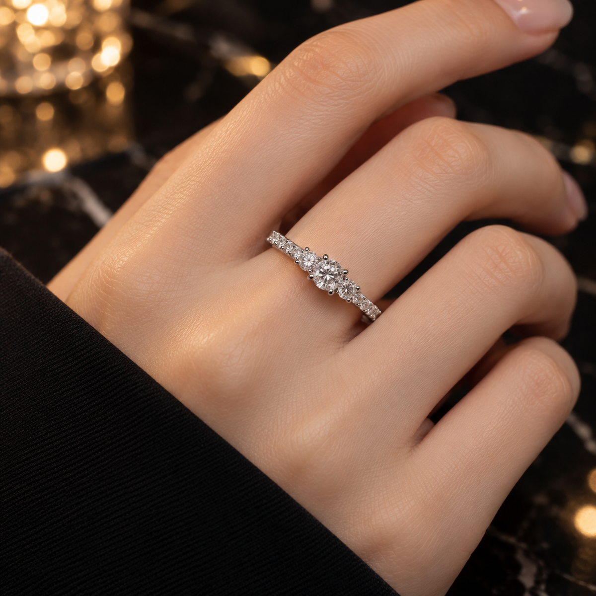 Celeste thin Sparkle Ring – Gold & Silver Duo