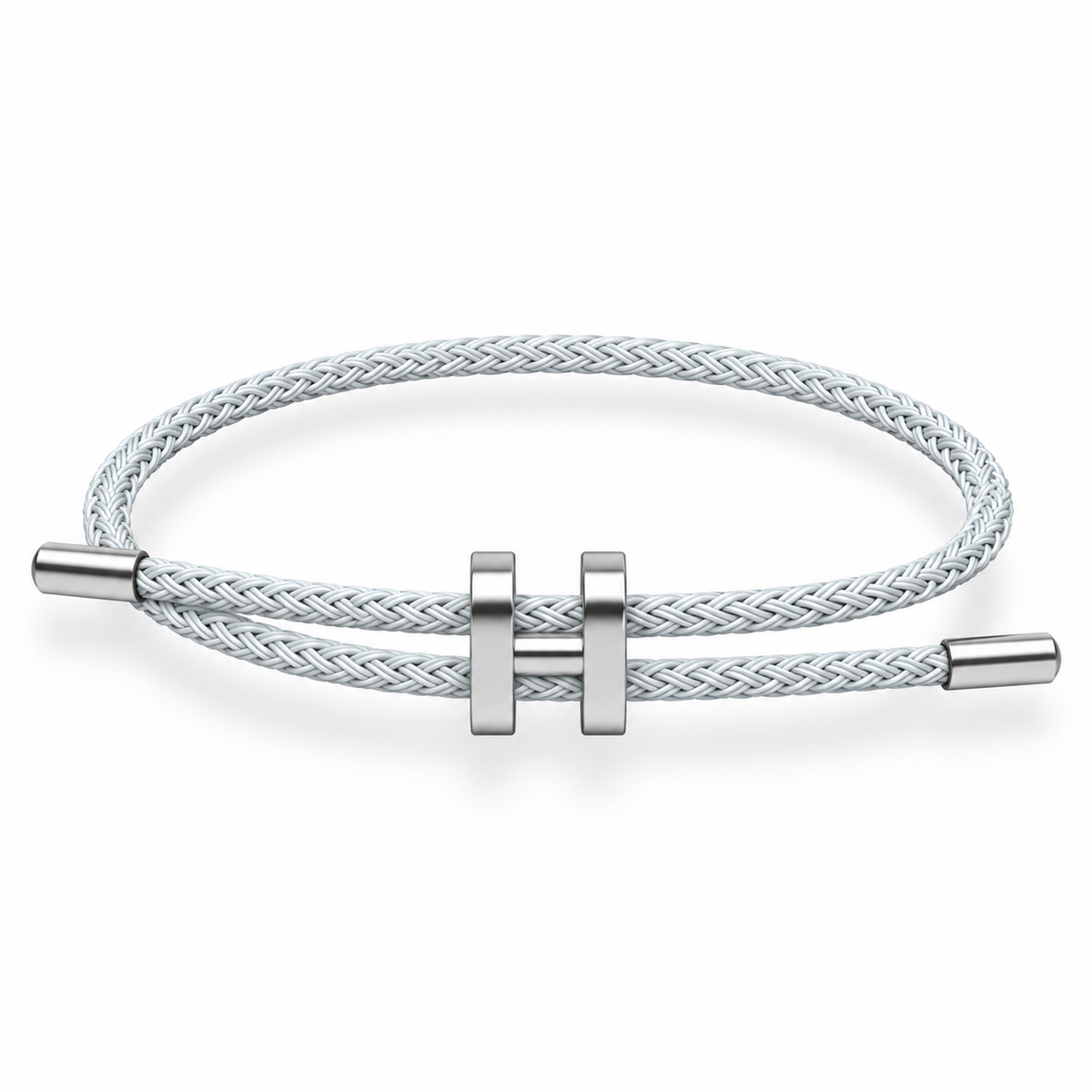 H Bracelet with Silver Interlock Clasp