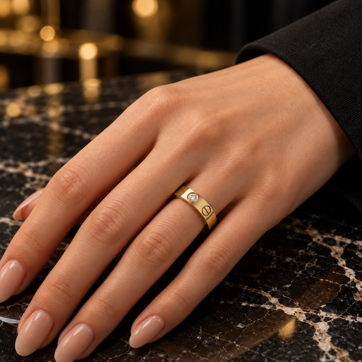 Strass Love Ring