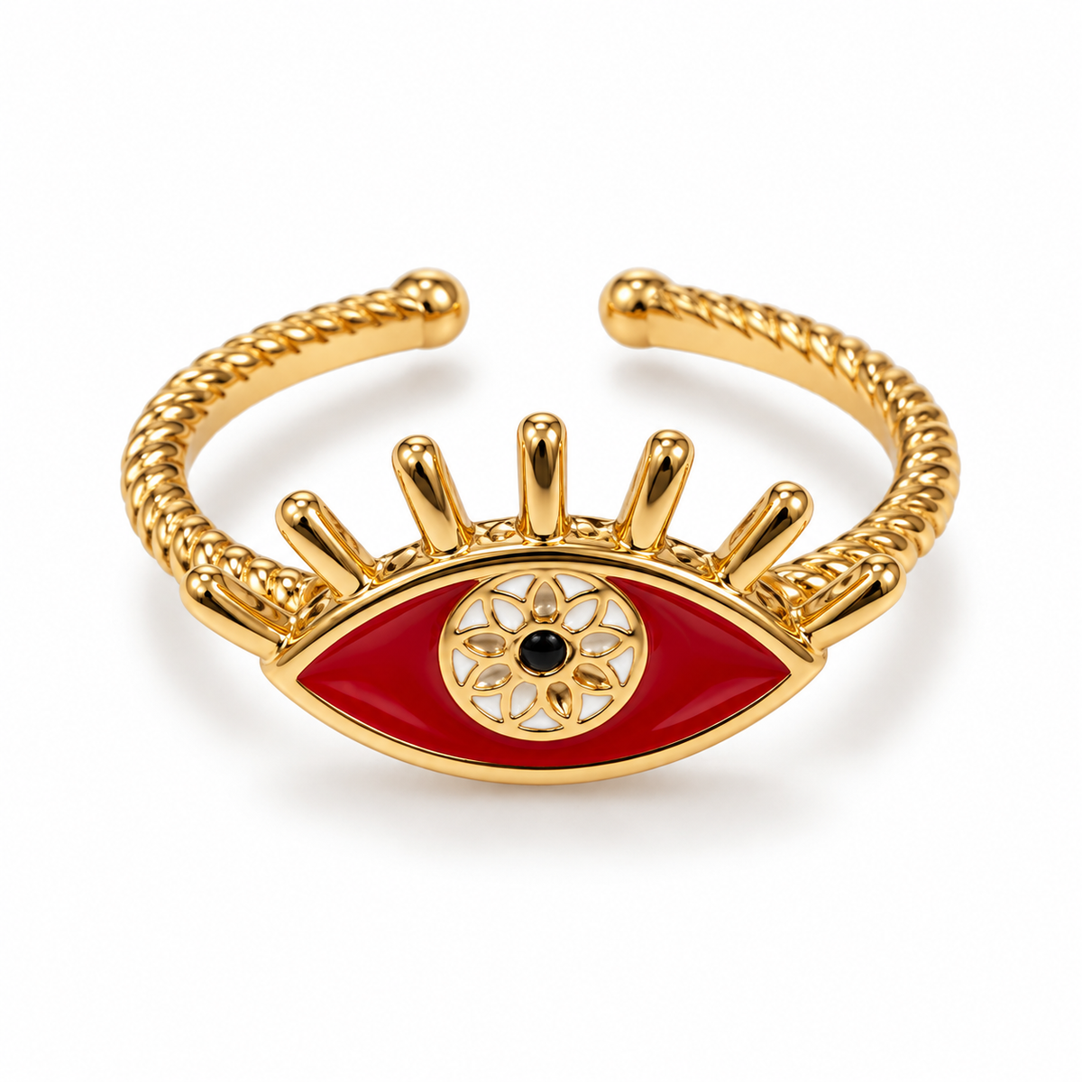 Crimson Eye Ring – Gold & Red