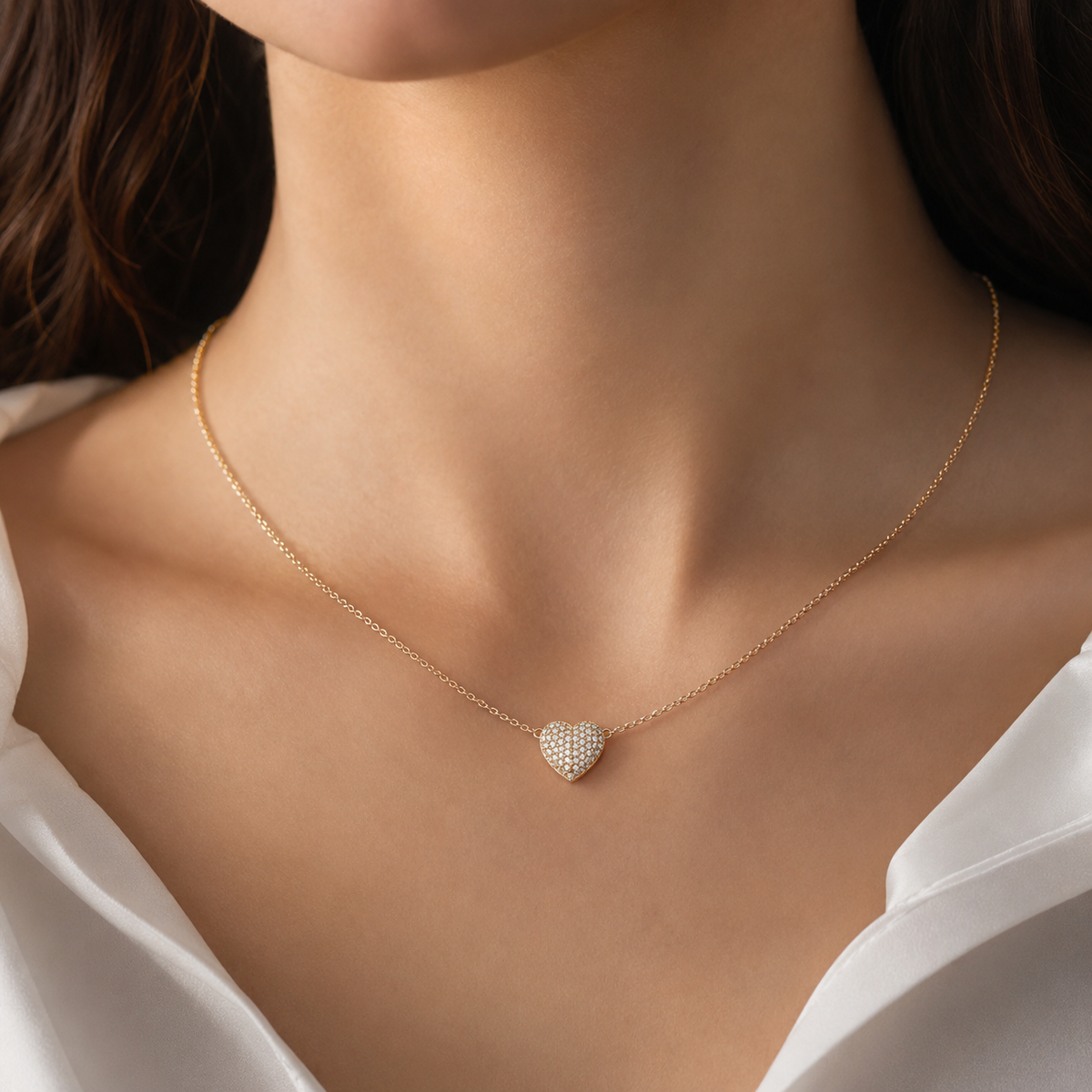 Magnetic Heart – pave Necklace | Poshewix – view 2