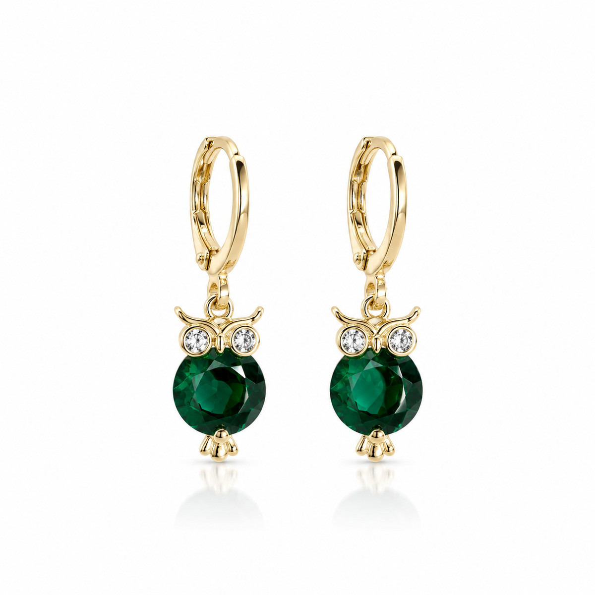Crystal Owl Huggie Earrings | Poshewix – view 7