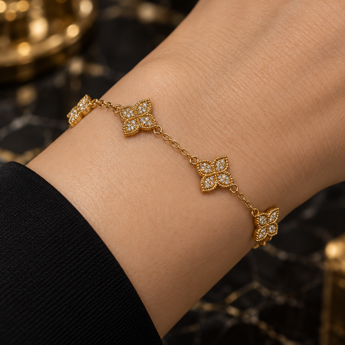 Bracelet 4 Flowers(16cm+extension)