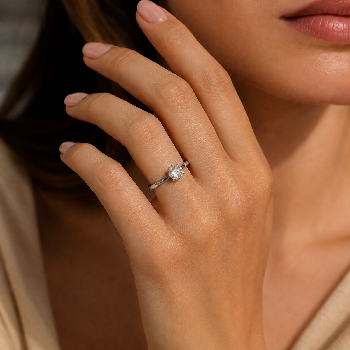 Plain Solitaire GlowStone Classic Ring