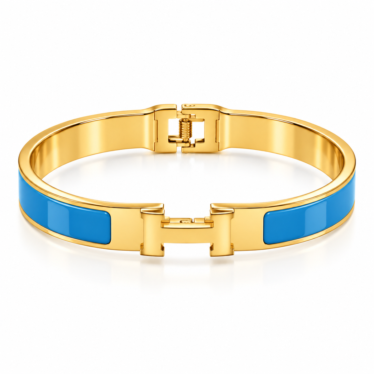 Tangerine Enamel Interlock Bangle