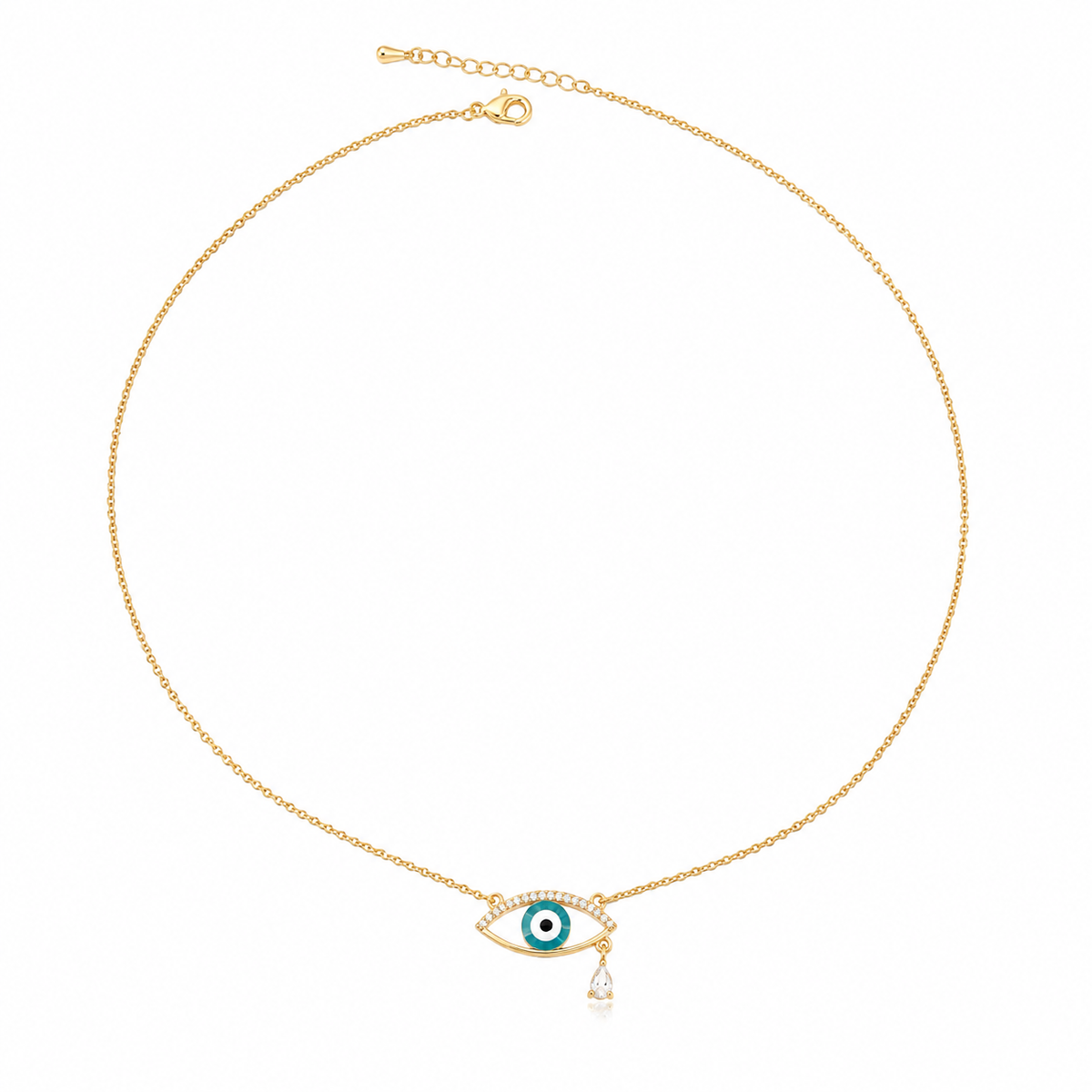 Tear of Protection Necklace – Gold Evil Eye Charm