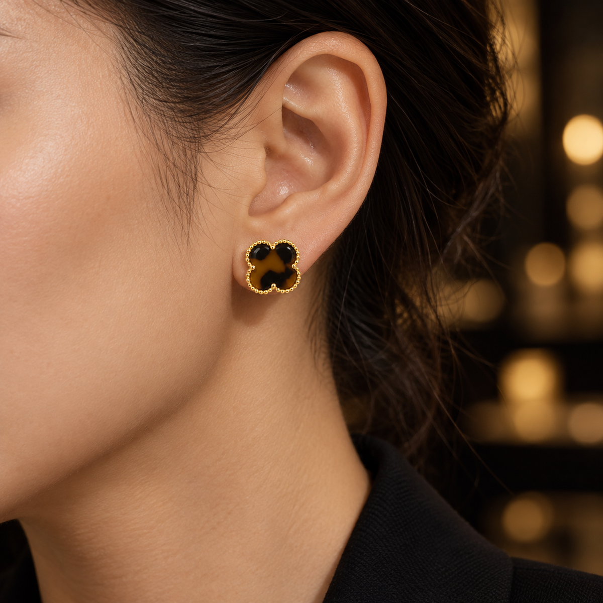 Clover Stud Earrings – Multi-Color Collection