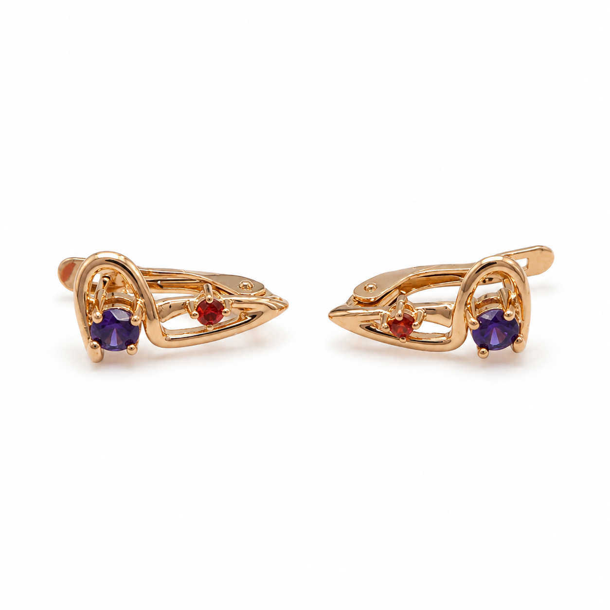 RoseGold Two-Tone Crystal Earrings