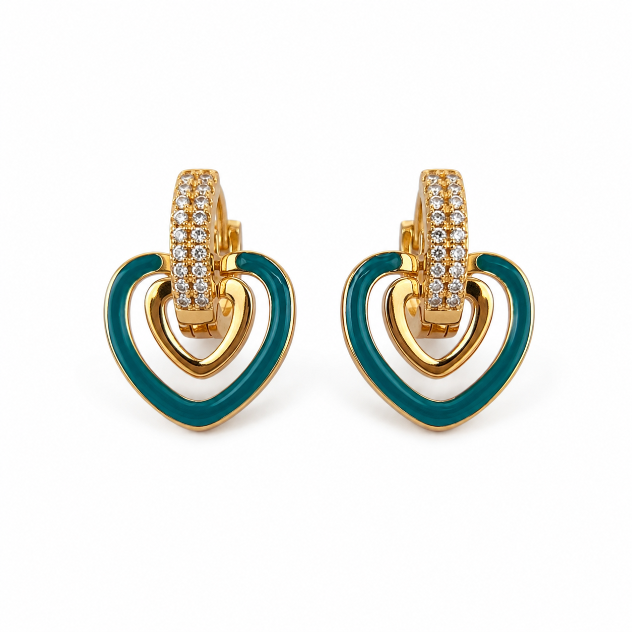 Turquoise Double Heart Earrings