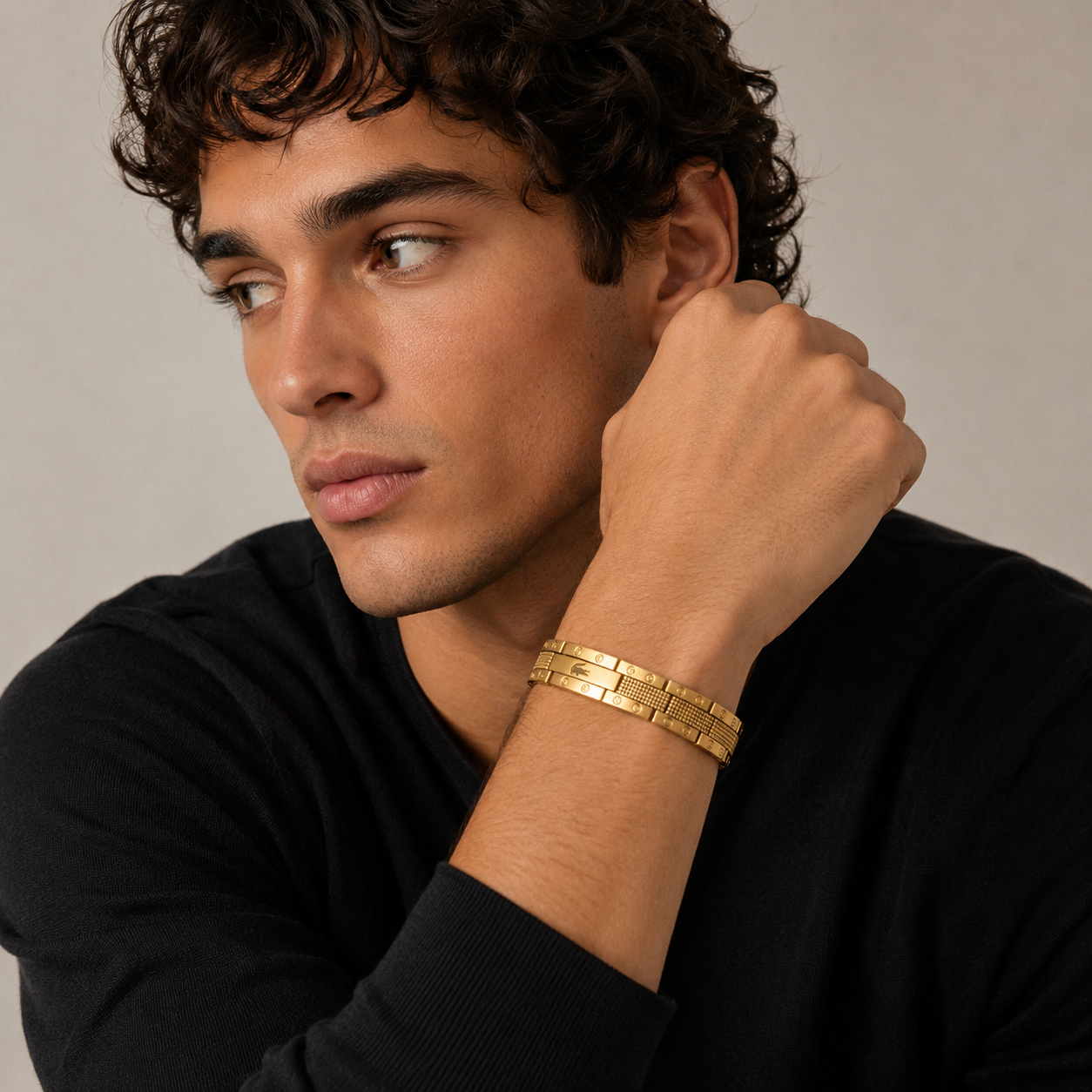 Lacoste Titanium Energy Link Bracelet –Gold color