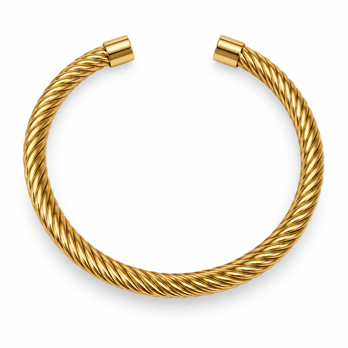 Golden Cable Twist Bangle
