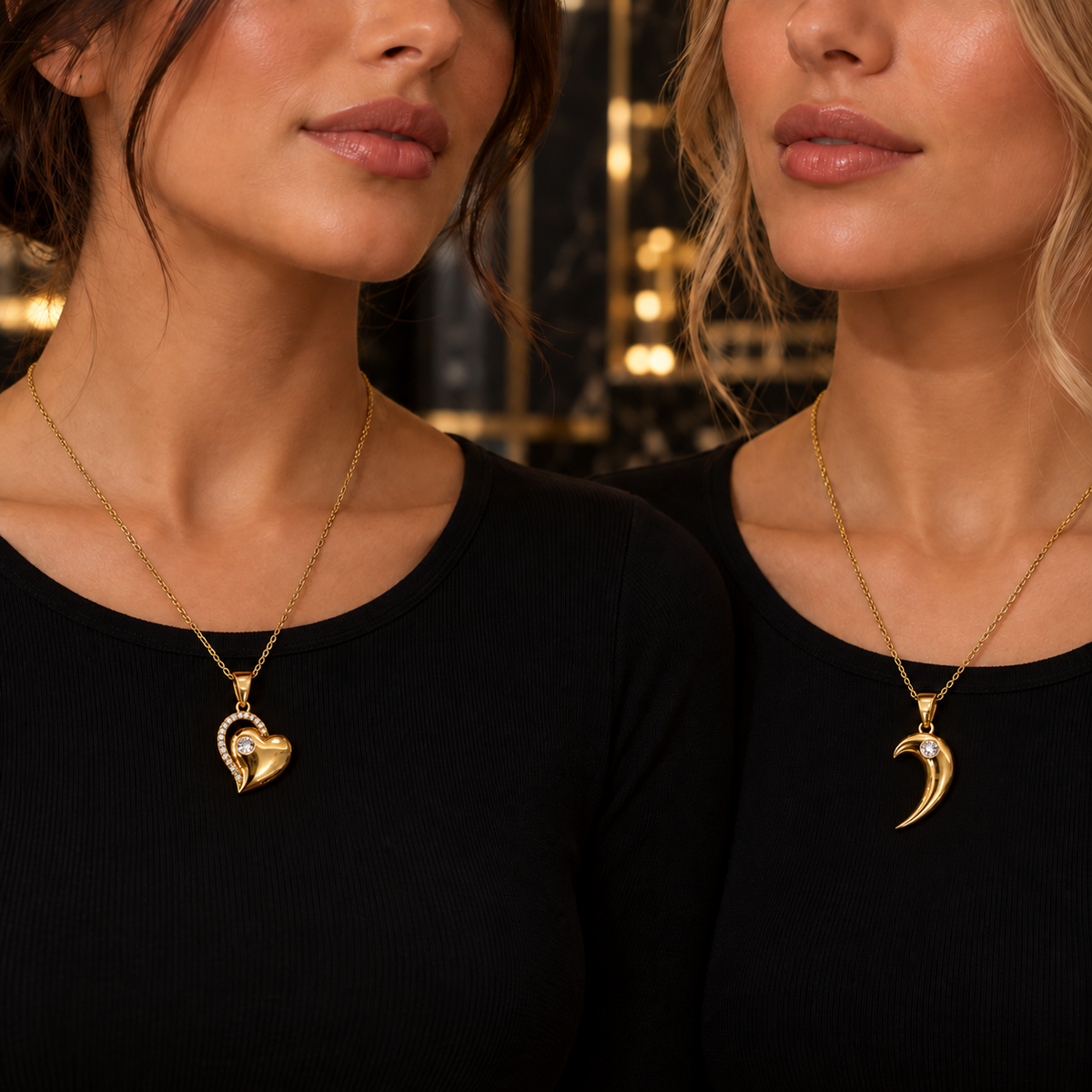 Magnetic Heart Duo Necklace-for him and her