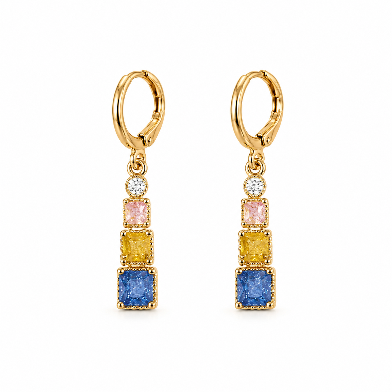 Pastel Rainbow Drop Earrings