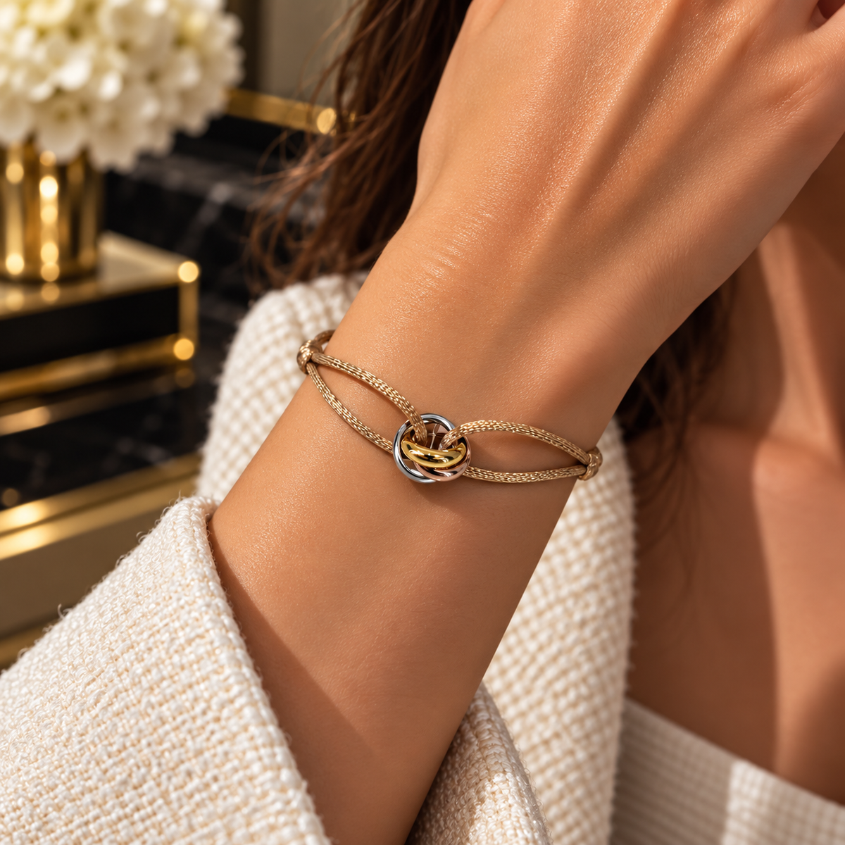 Trinity Interlocking Trio Cord Bracelet – Adjustable Unisex Design