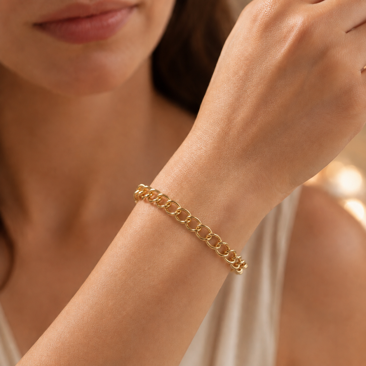 Twisted Curb Chain Bracelet(7.2mm)