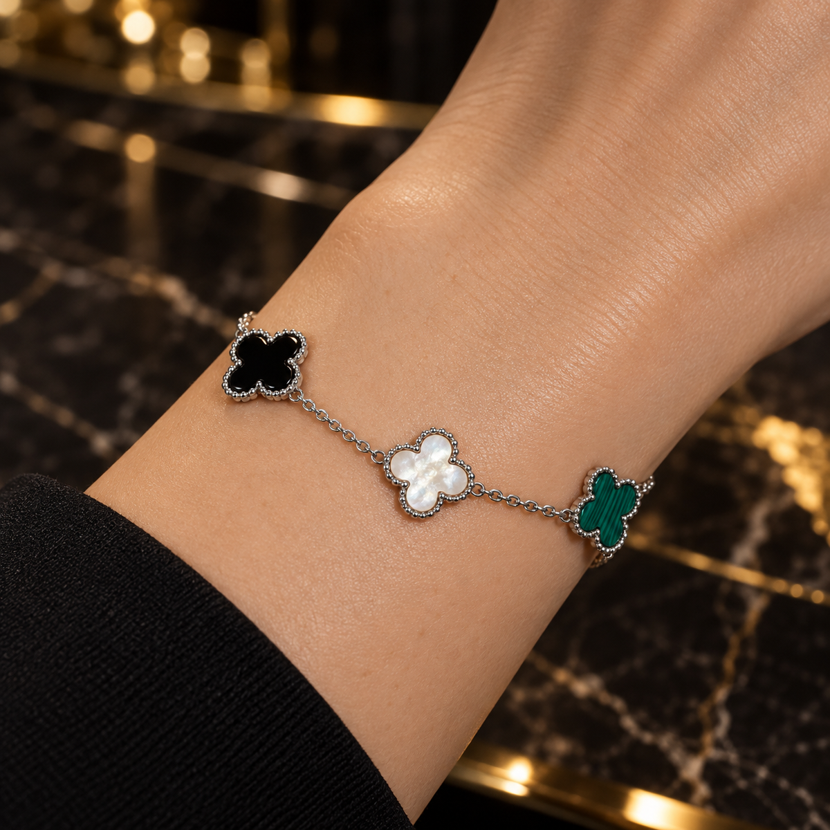 Tricolor Clover Bracelet